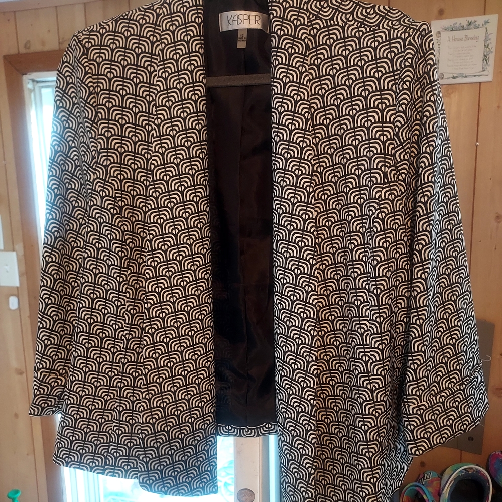 Kasper Monochrome Patterned Women's Blazer